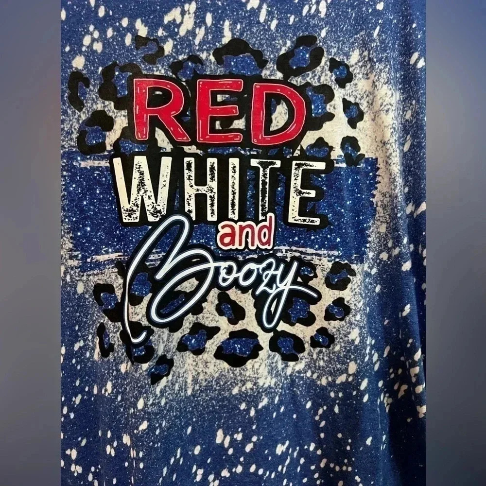 Tultex Red White and Boozy Tee (Blue Tee Only) - Large - Picture 3 of 5